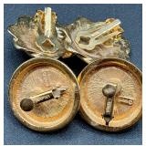 Vintage Gold Tone Clip and Twist-On Earrings