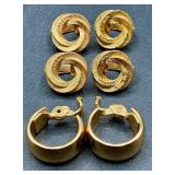 Vintage Gold Tone Clip and Twist-On Earrings