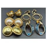 Vintage Gold Tone Clip and Twist-On Earrings