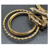 Vintage Gold Tone Clip and Twist-On Earrings