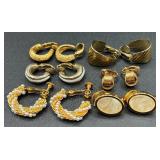 Vintage Gold Tone Clip and Twist-On Earrings