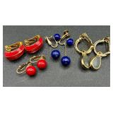Vintage Gold Tone Clip and Twist-On Earrings