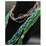 Assortment of Beaded Necklaces, Bracelets, Earrings and Brooch