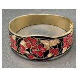Vintage Cloisonne, Glass Beaded and Enamel Bracelets plus Two Jewelry Boxes