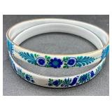 Vintage Cloisonne, Glass Beaded and Enamel Bracelets plus Two Jewelry Boxes