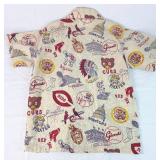 Vintage Campus Boy's Baseball Button Down Shirt - Size 12 Youth