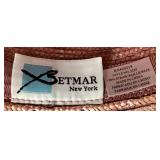 Two Vintage Women's Hats - Black Wool USA and Betmar New York Pink Straw
