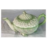 Green Neptune Belleek Porcelain Cabaret Tea Set 3rd Mark Black