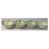 Green Neptune Belleek Porcelain Cabaret Tea Set 3rd Mark Black