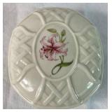 Vintage Belleek Country Trellis Pink Lily Collection - Blue 8th Mark and Black 10th Mark