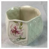 Vintage Belleek Country Trellis Pink Lily Collection - Blue 8th Mark and Black 10th Mark