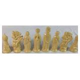 Vintage Game Bundle - Renaissance Chessman Chess Set, Monopoly and Deluxe Edition Scrabble