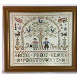 Vintage Alphabet and 'Footprints' Poem Cross Stitch Artwork