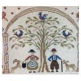 Vintage Alphabet and 'Footprints' Poem Cross Stitch Artwork