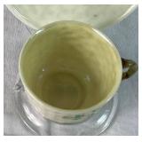 Collection of Belleek Shamrock Teacups & Saucers - Various Years & Marks