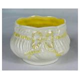 Black Mark Belleek Ribbon & Bow Open Sugar Dish, Limpet Creamers, Ivy Yellow Mini Pitcher and Scalloped Seashell Bowl