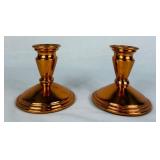 5 Piece Assortment of Coppercraft Guild Candle Stands & Trinket Dish plus a Brass and Copper Candle Snuffer