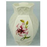 Belleek Ireland Country Trellis Pink Lily Candlestick Holders and Vases - Blue 8th Mark