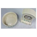 Belleek Glenveigh Mantel Clock 7th Mark and Belleek Nadine Fruit Bowl Black Millennium 2000