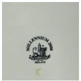 Belleek Glenveigh Mantel Clock 7th Mark and Belleek Nadine Fruit Bowl Black Millennium 2000