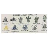 Belleek Glenveigh Mantel Clock 7th Mark and Belleek Nadine Fruit Bowl Black Millennium 2000
