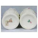 Vintage Irish Belleek Porcelain Bundle of Pink Candy Tray and Vases