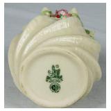 Vintage Irish Belleek Porcelain Bundle of Pink Candy Tray and Vases