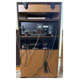 Remote Control Harman/Kardon Receiver Stereo System with  Klipsch Speakers, Onkyo 6 Disc CD Player and Stereo Cabinet
