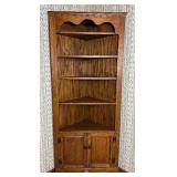 Vintage Corner Cupboard Shelf with Lower Cabinet
