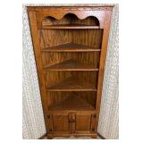 Vintage Corner Cupboard Shelf with Lower Cabinet