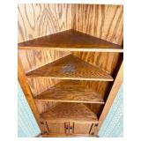 Vintage Corner Cupboard Shelf with Lower Cabinet