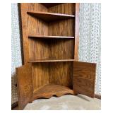 Vintage Corner Cupboard Shelf with Lower Cabinet