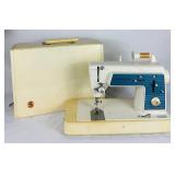 Vintage Singer Touch & Sew Special Zig-Zag Model 638, Singer Accessories Box plus Round Wood Barrel 3 Leg Vintage Sewing Box