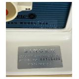 Vintage Singer Touch & Sew Special Zig-Zag Model 638, Singer Accessories Box plus Round Wood Barrel 3 Leg Vintage Sewing Box
