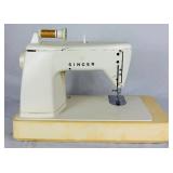Vintage Singer Touch & Sew Special Zig-Zag Model 638, Singer Accessories Box plus Round Wood Barrel 3 Leg Vintage Sewing Box