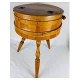 Vintage Singer Touch & Sew Special Zig-Zag Model 638, Singer Accessories Box plus Round Wood Barrel 3 Leg Vintage Sewing Box