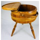 Vintage Singer Touch & Sew Special Zig-Zag Model 638, Singer Accessories Box plus Round Wood Barrel 3 Leg Vintage Sewing Box