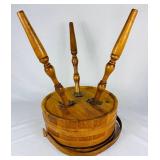 Vintage Singer Touch & Sew Special Zig-Zag Model 638, Singer Accessories Box plus Round Wood Barrel 3 Leg Vintage Sewing Box