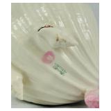 Belleek Irish Porcelain Pink Shell Neptune and Pink Lotus Collection