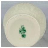 Belleek Bundle of Yellow Luster & Cream Lily of the Valley Plateau Bowl 5.5' W , 7' Grapevine Vase, Ivy & Berries Yellow Luster Pitcher 6' H and 4' Boat of Waves Salt Boat