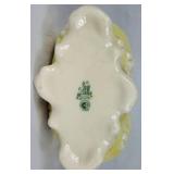 Belleek Bundle of Yellow Luster & Cream Lily of the Valley Plateau Bowl 5.5' W , 7' Grapevine Vase, Ivy & Berries Yellow Luster Pitcher 6' H and 4' Boat of Waves Salt Boat