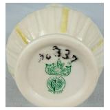 Belleek 7' and 10' Nile Polcelain Vases with Calla Lily and Leaf Motifs plus Cream Celtic Lace Embossed Vase