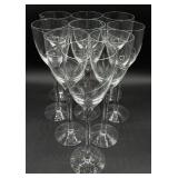 Kosta Boda Hand Blown Crystal 'Line' White Wine Glasses - Set of 9
