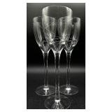 Kosta Boda Hand Blown Crystal 'Line' White Wine Glasses - Set of 9