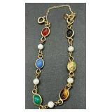 Henry Gorman Mid-Century Scarab Circle Brooch 1/20 12KT Gold Filled and Vintage Winard 12KT Gold Filled Scarab Bracelet
