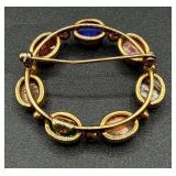 Henry Gorman Mid-Century Scarab Circle Brooch 1/20 12KT Gold Filled and Vintage Winard 12KT Gold Filled Scarab Bracelet