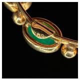 Henry Gorman Mid-Century Scarab Circle Brooch 1/20 12KT Gold Filled and Vintage Winard 12KT Gold Filled Scarab Bracelet