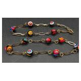 Vintage Cloisonne, Glass Beaded and Enamel Bracelets plus Two Jewelry Boxes
