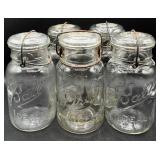 Vintage Drey and Ball Ideal Mason Jars with Wire Bails & Glass Lids