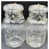 Vintage Drey and Ball Ideal Mason Jars with Wire Bails & Glass Lids